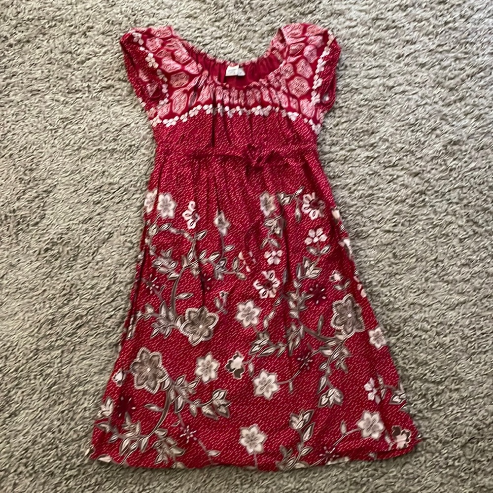 SO Wear it declare it - red dress with white flowers - size M